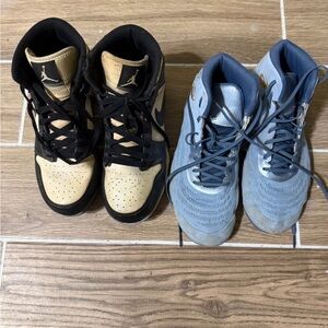 Nike Black and Tan with Blue High-Tops